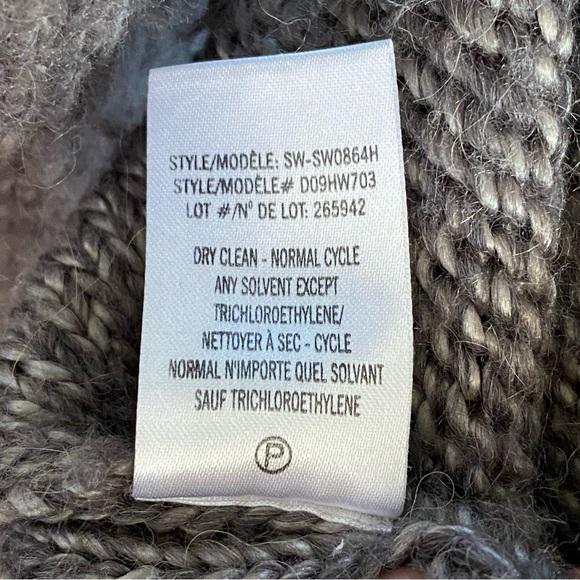 HELMUT LANG BROWN ALPACA WOOL CHUNKY KNIT ROUND NECK SWEATER - Picture 6 of 9